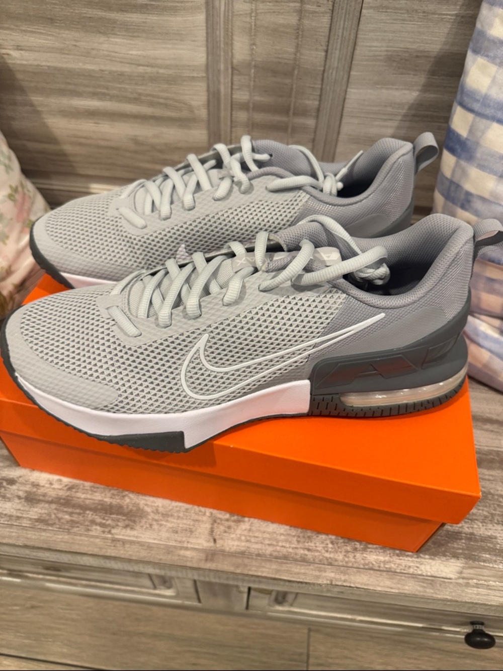 Nike Men’s Light Grey Mesh Air-Cushion Trainer